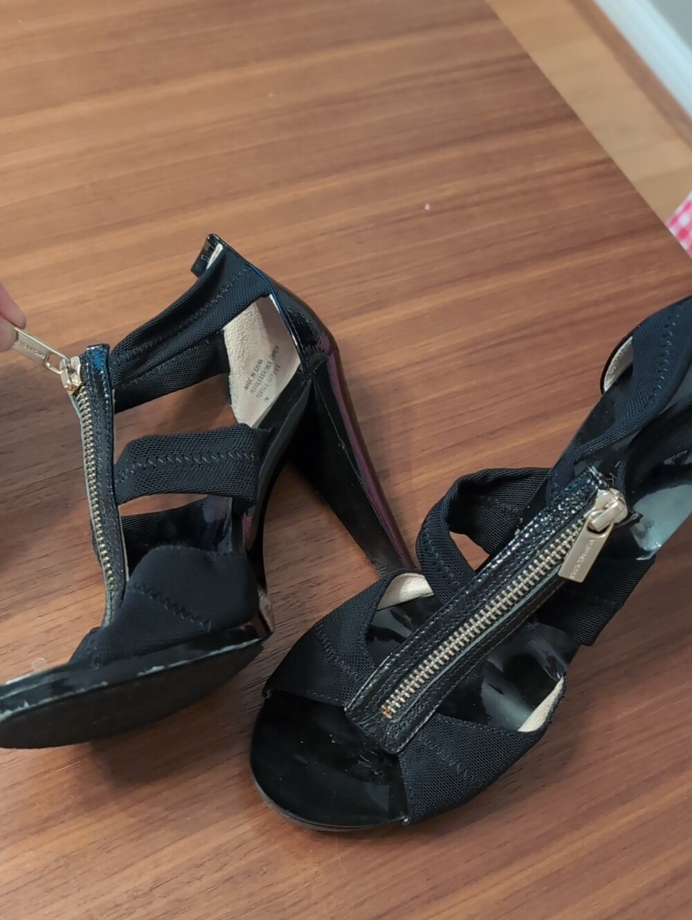 Michael Kors Black Zipper-Strap High Heel Sandals - Women's 7
